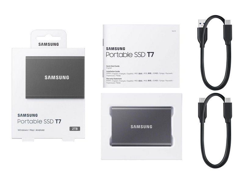 Samsung Portable SSD T7 - 4TB - Grau - Extern SSD - USB 3.2 Gen 2