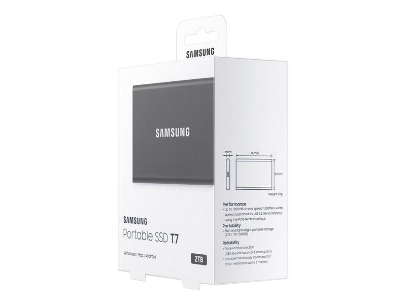 Samsung Portable SSD T7 - 4TB - Grau - Extern SSD - USB 3.2 Gen 2