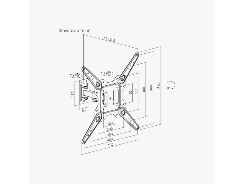 Alterzone Motion TV-Wandhalterung - Max 30 kg - recommended for 55"