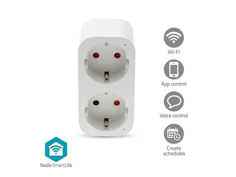 Nedis SmartLife Smart Plug WiFi Power meter 3680W Type F (CEE 7/7) White