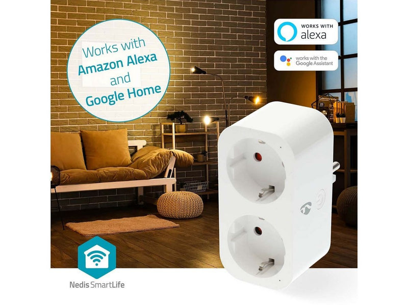 Nedis SmartLife Smart Plug WiFi Power meter 3680W Type F (CEE 7/7) White
