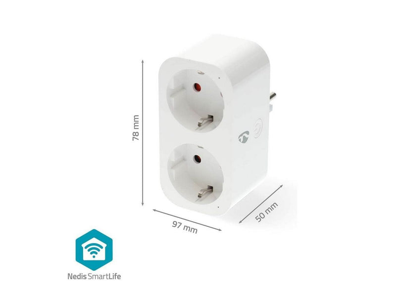 Nedis SmartLife Smart Plug WiFi Power meter 3680W Type F (CEE 7/7) White