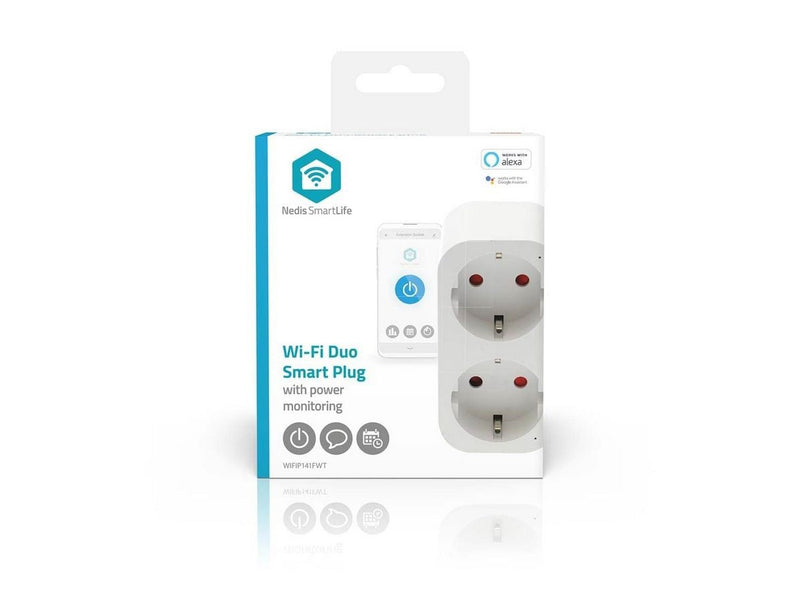 Nedis SmartLife Smart Plug WiFi Power meter 3680W Type F (CEE 7/7) White