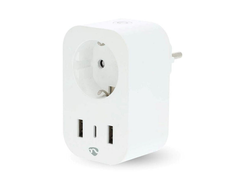 Nedis SmartLife Smart Plug Wi-Fi Strommesser 3680 W Typ F (CEE 7/7) / 1x USB-C