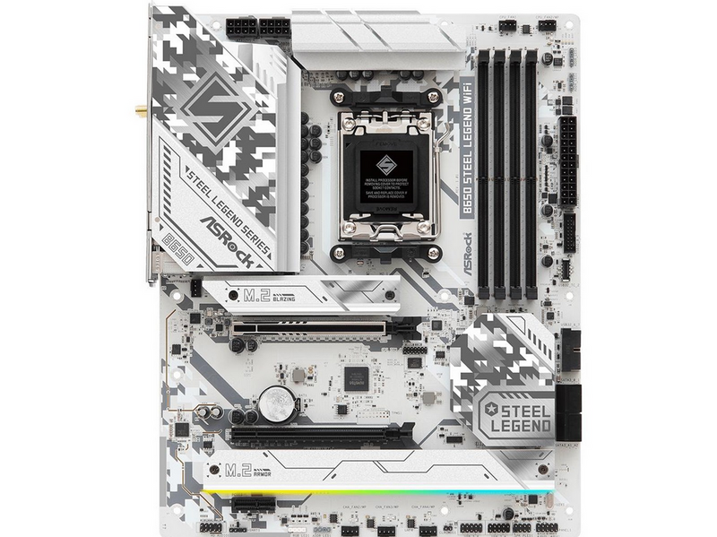 ASRock B650 STEEL LEGEND WIFI Mainboard - AMD B650 - AMD AM5 - DDR5 RAM - ATX