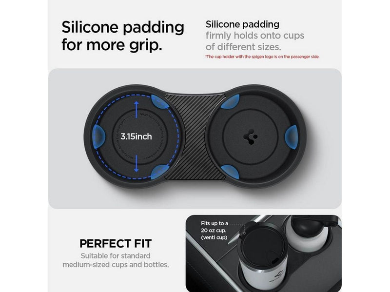 Spigen Tesla Center Console Cup Holder Insert (2021/2022) - black - Model Y/3