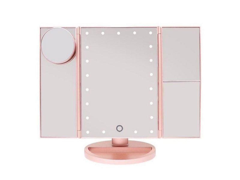 UNIQ Hollywood trifold make up spejl - rose gold