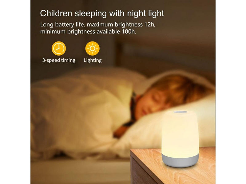 Lippa Baby night lamp with timer function touch 100 hour battery and 9 colours
