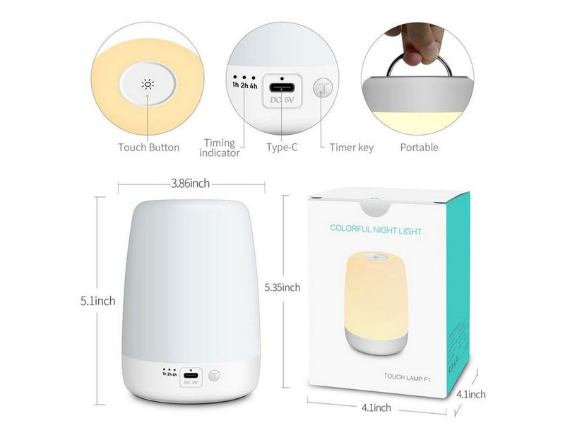 Lippa Baby night lamp with timer function touch 100 hour battery and 9 colours