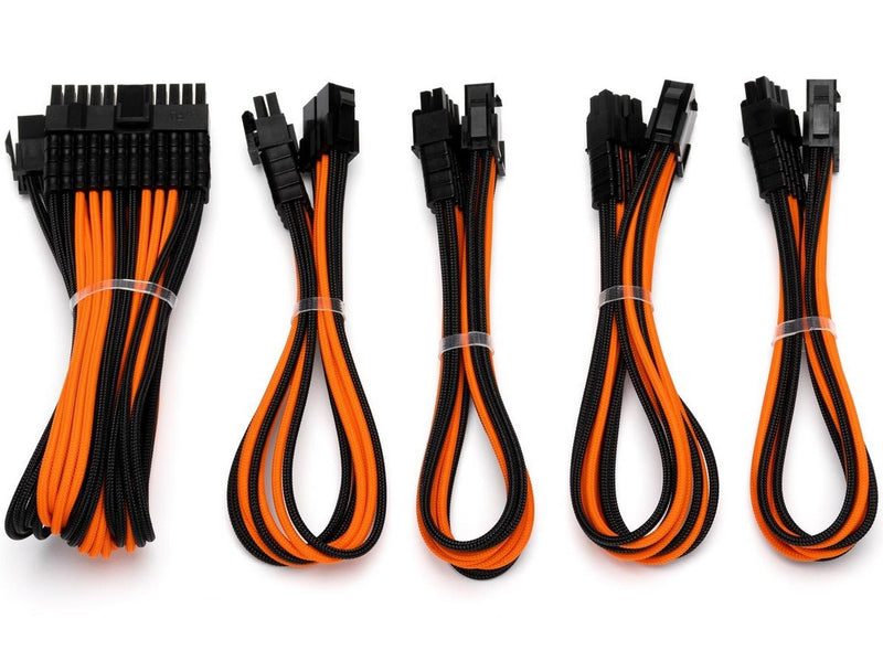 DUTZO Sleeved Power Extention Cable Kit (v2) - Schwarz / Orange