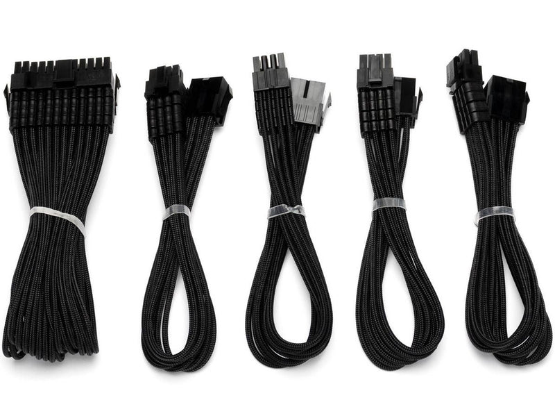 DUTZO Sleeved Power Extention Cable Kit (v2) - Schwarz