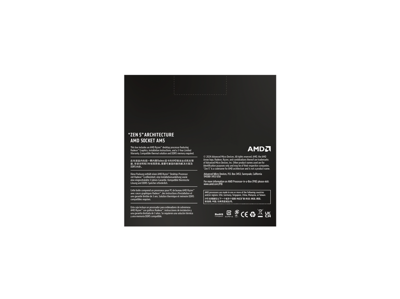 AMD Ryzen 7 9700X CPU - 8 Kerne - 3.8 GHz - AMD AM5 - AMD Boxed (ohne Kühler)