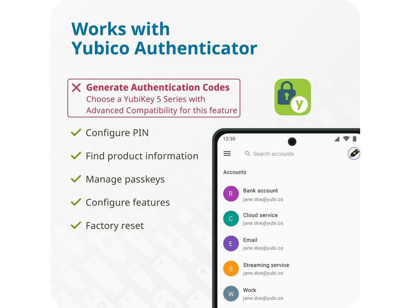 Yubico Security Key C NFC (USB-C) - Black - V. 5.71