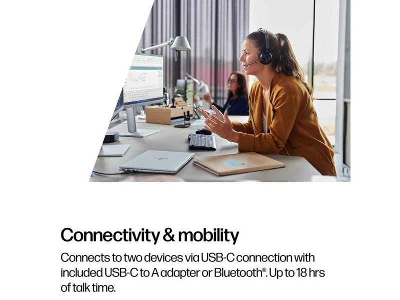 HP Poly Voyager Focus 2 Microsoft Teams Certified USB-C-C Headset +USB-C/A