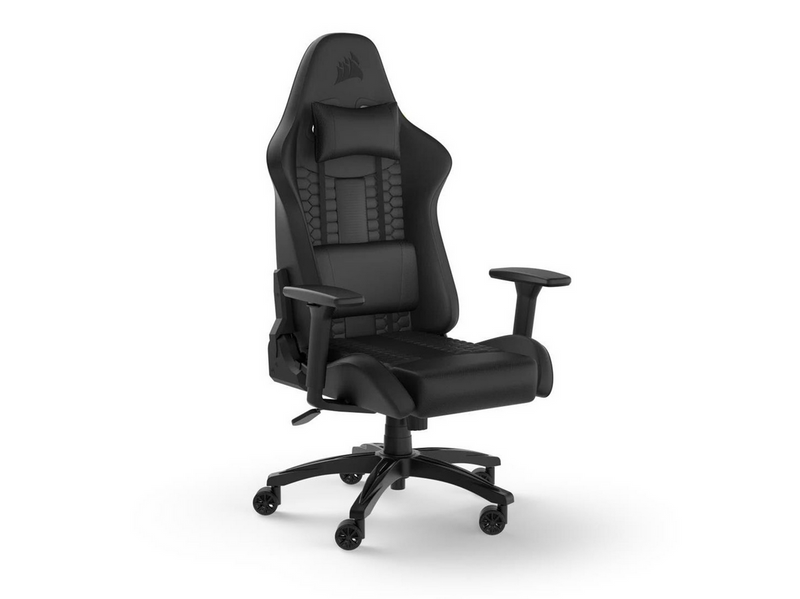 Corsair TC100 Relaxed Gaming Stuhl - Schwarz - Plüsch-Kunstleder - Bis zu 120 kg