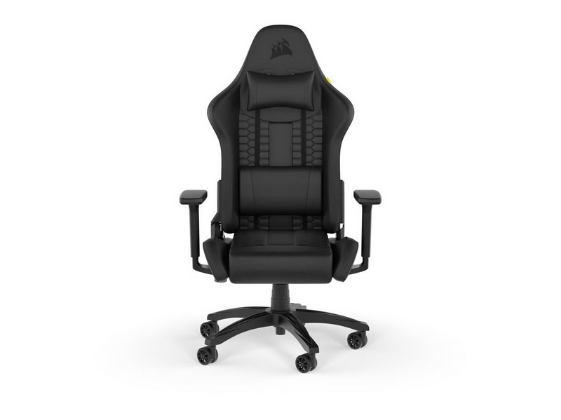 Corsair TC100 Relaxed Gaming Stuhl - Schwarz - Plüsch-Kunstleder - Bis zu 120 kg