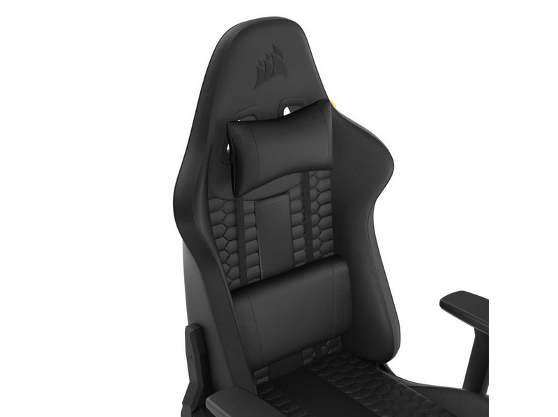 Corsair TC100 Relaxed Gaming Stuhl - Schwarz - Plüsch-Kunstleder - Bis zu 120 kg