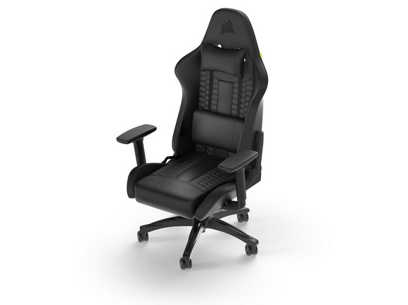 Corsair TC100 Relaxed Gaming Stuhl - Schwarz - Plüsch-Kunstleder - Bis zu 120 kg