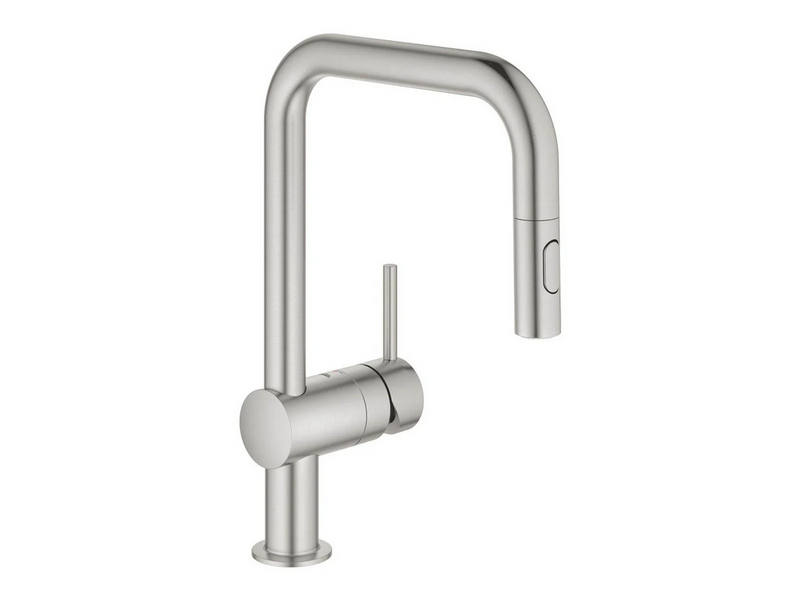 Grohe Minta Kitchen faucet with pull-out U-spout Supersteel
