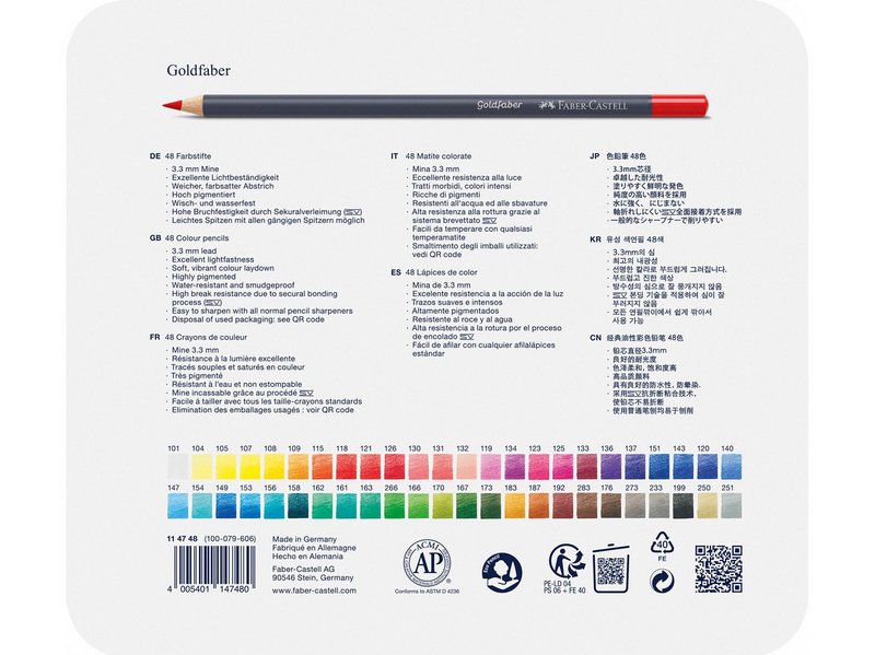 Faber-Castell Farbstift Goldfaber 48-Metalletui