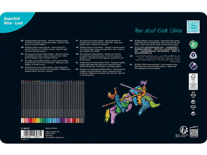 Faber-Castell Buntstifte Black Edition 36er Metalletui