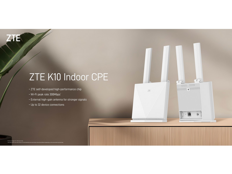 ZTE K10 Wireless 4G Router - 4G Wi-Fi 5
