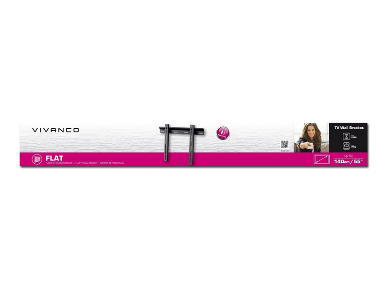 Vivanco TV Wall Bracket flat profile 55" 35kg - Max 35 kg - recommended for 55"