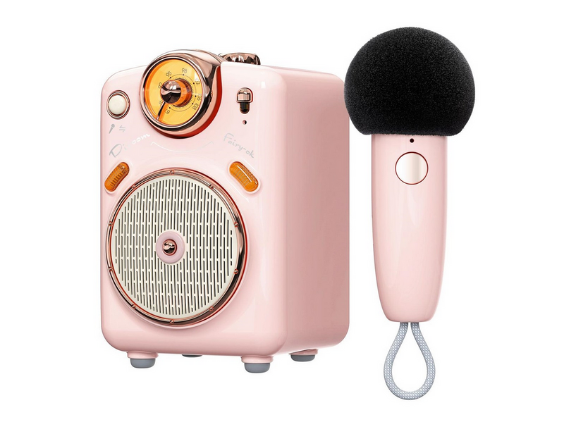 Divoom Fairy-OK Retro Mini Karaoke Speaker - Pink