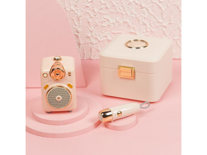 Divoom Fairy-OK Retro Mini Karaoke Speaker - Pink