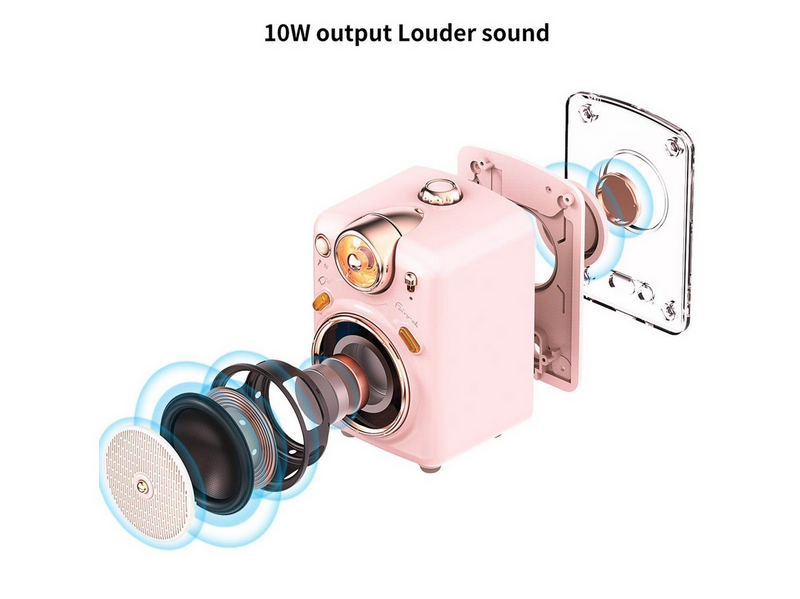 Divoom Fairy-OK Retro Mini Karaoke Speaker - Pink