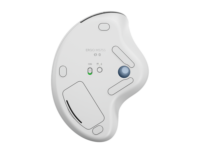 Logitech Ergo M575S - Off-White - Ergonomische Maus (Weiß)
