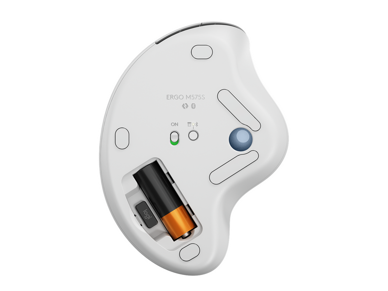 Logitech Ergo M575S - Off-White - Ergonomische Maus (Weiß)