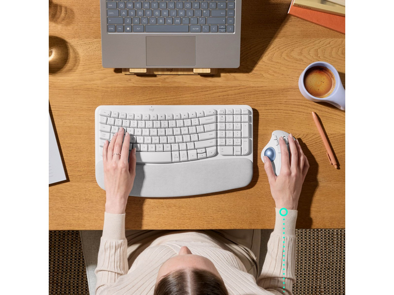 Logitech Ergo M575S - Off-White - Ergonomische Maus (Weiß)