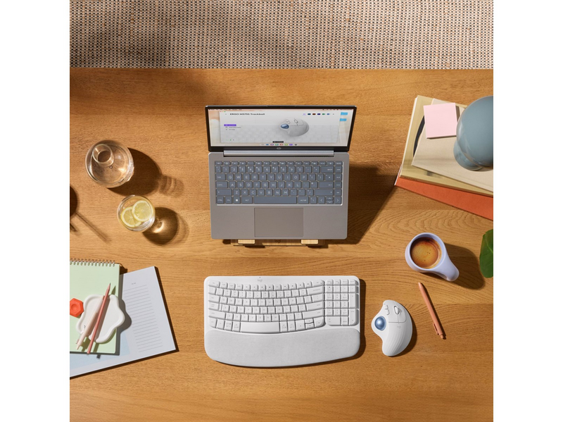 Logitech Ergo M575S - Off-White - Ergonomische Maus (Weiß)