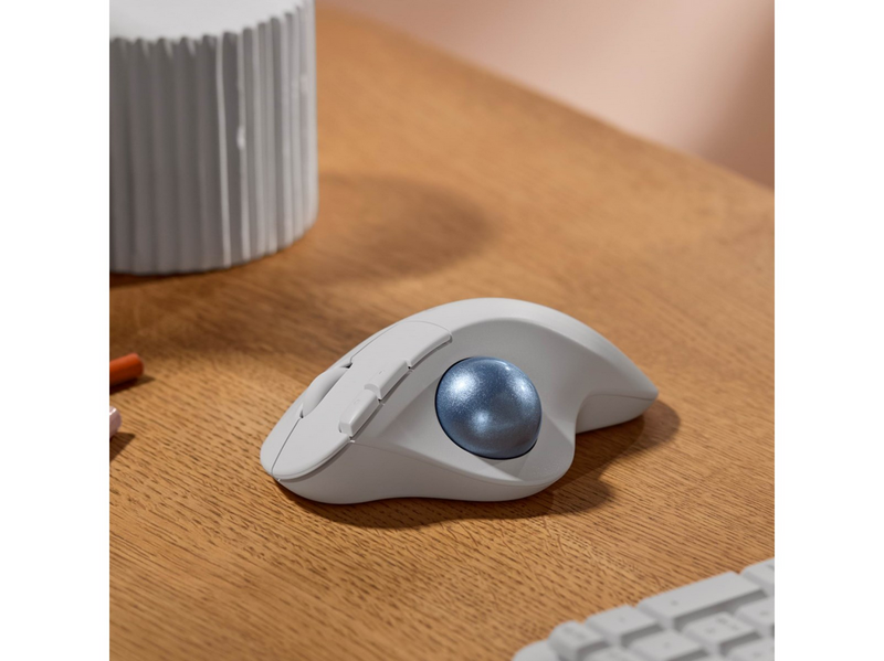 Logitech Ergo M575S - Off-White - Ergonomische Maus (Weiß)