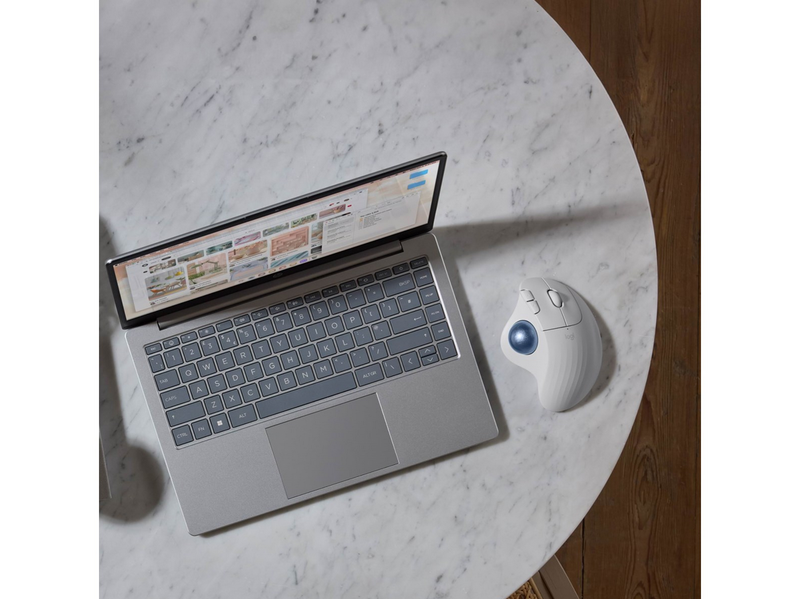Logitech Ergo M575S - Off-White - Ergonomische Maus (Weiß)
