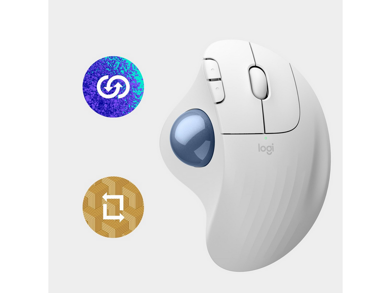 Logitech Ergo M575S - Off-White - Ergonomische Maus (Weiß)