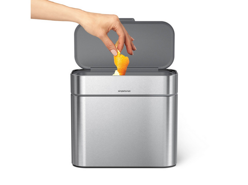 Simplehuman 4L Kompostbehälter, gebürsteter Edelstahl