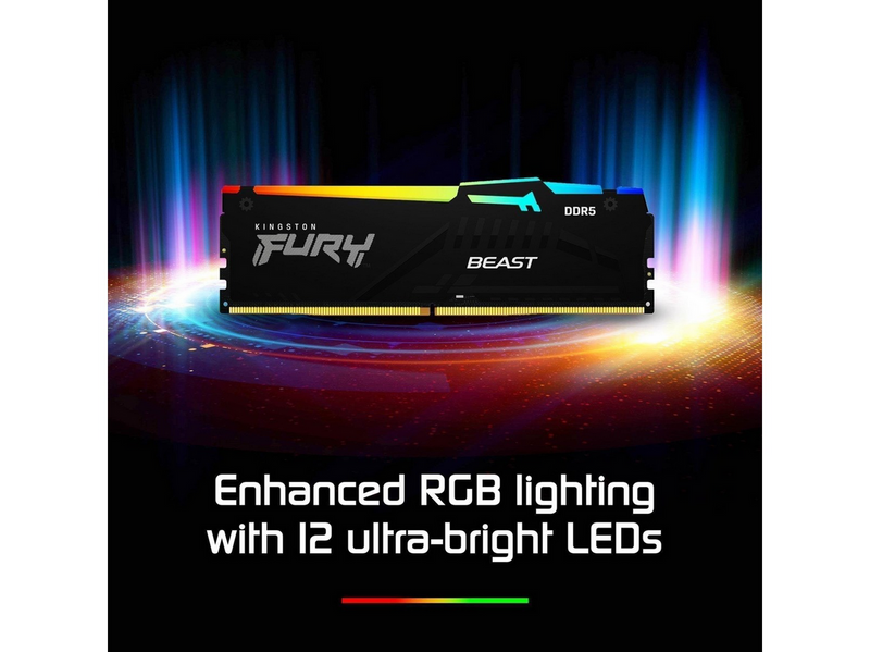 Kingston FURY Beast RGB DDR5-6000 - 32GB - CL36 - Dual Channel (2 pcs) - AMD