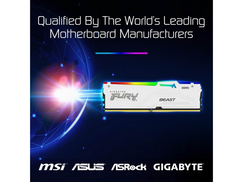 Kingston FURY Beast RGB DDR5-6000 - 16GB - CL36 - Single Channel (1 pcs) - AMD