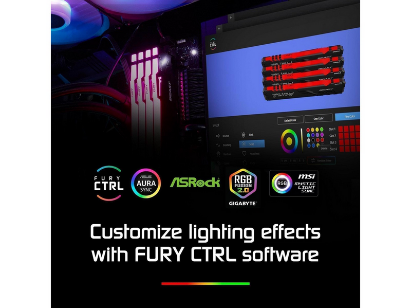 Kingston FURY Beast RGB DDR5-6000 - 32GB - CL36 - Dual Channel (2 pcs) - AMD