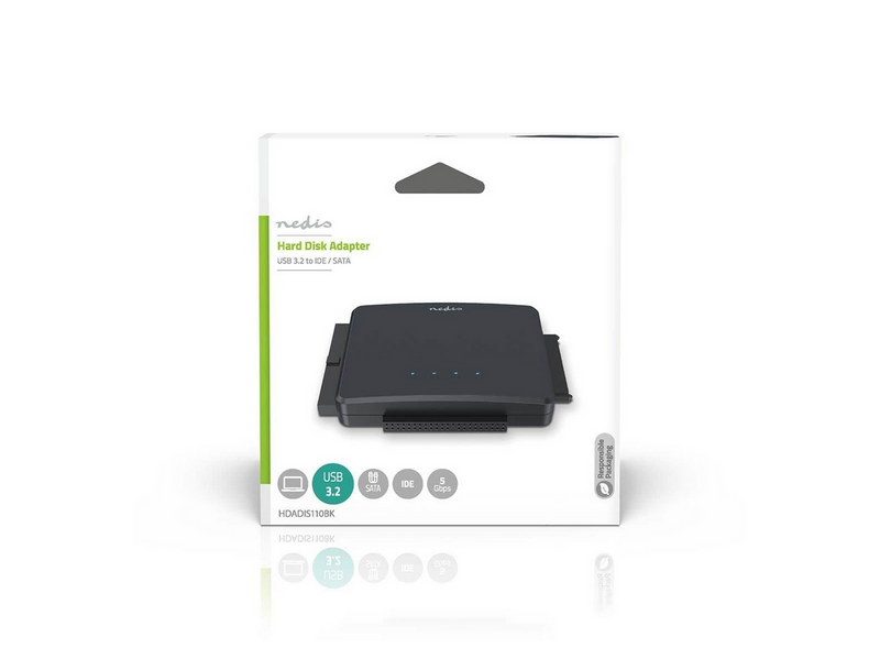Nedis Hard Disk Adapter | USB 3.2 Gen1 | 2.5 / 3.5 " | IDE + SATA | Mains