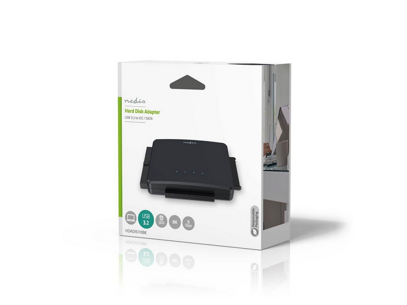 Nedis Hard Disk Adapter | USB 3.2 Gen1 | 2.5 / 3.5 " | IDE + SATA | Mains