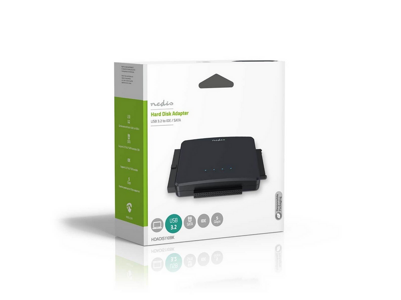 Nedis Hard Disk Adapter | USB 3.2 Gen1 | 2.5 / 3.5 " | IDE + SATA | Mains