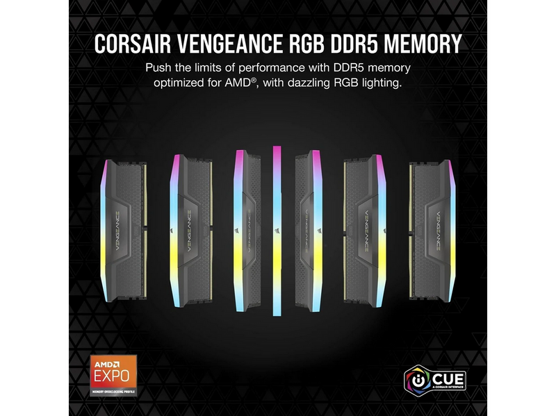 Corsair Vengeance RGB DDR5-6400 - 32GB - CL32 - Dual Channel (2 pcs) - AMD EXPO