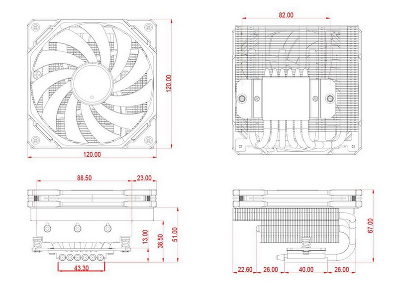 ID-Cooling IS-67-XT BLACK - CPU-Luftkühler - Max 32 dBA