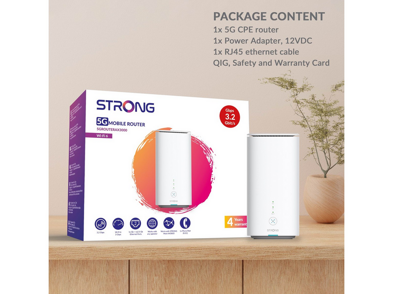 Strong 5G Router AX3000 (WiFi 6) - 3.2 Gbit/s - 5G Wi-Fi 6