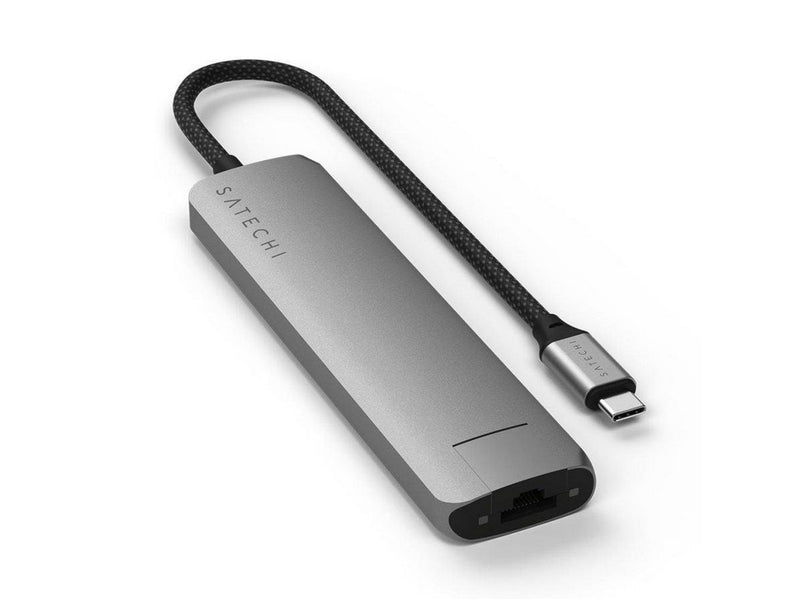 Satechi 7-in-1 USB-C Slim Multiport Adapter with Ethernet - Space Grey