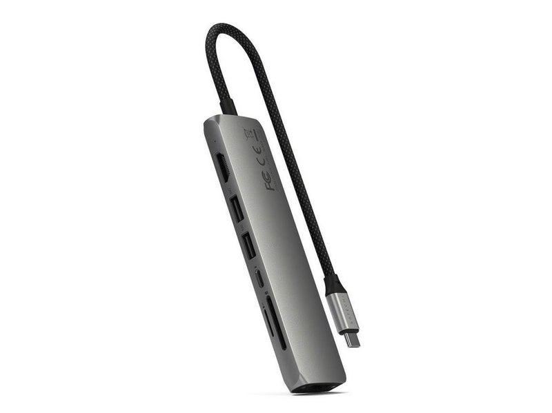 Satechi 7-in-1 USB-C Slim Multiport Adapter with Ethernet - Space Grey