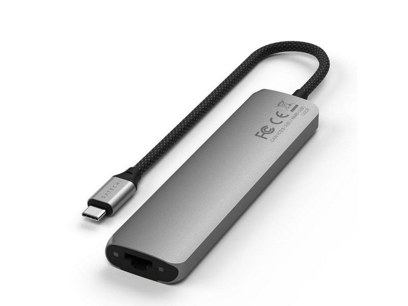 Satechi 7-in-1 USB-C Slim Multiport Adapter with Ethernet - Space Grey